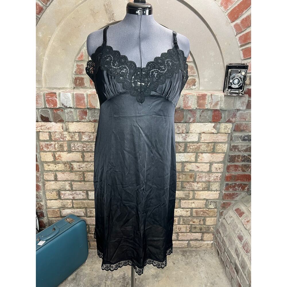 negligee slip Vintage black nightgown